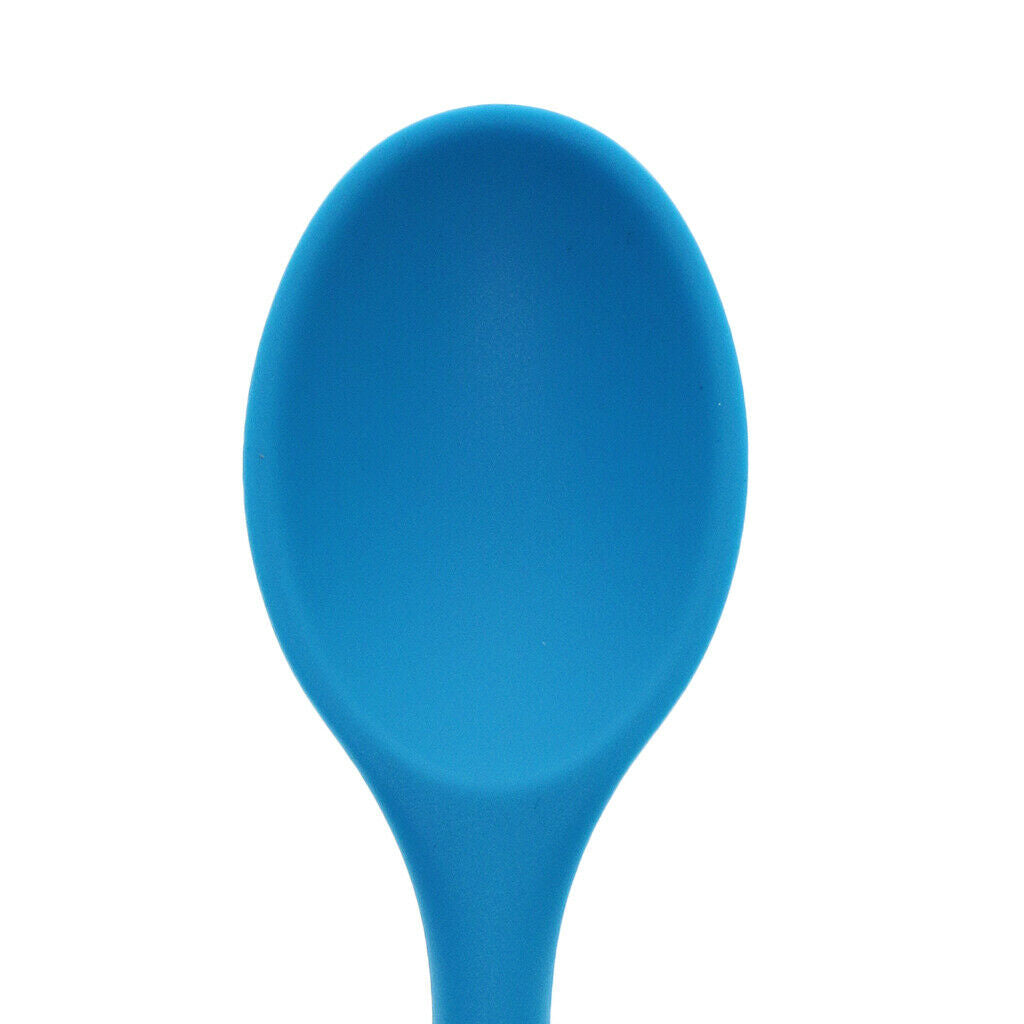 Pack 5 Silicone Ladle Spoons 8inch in Hygienic Soup Coffee Milk Teaspoon