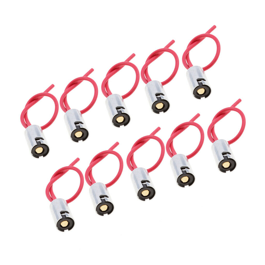 10pcs BA9S Female Socket Adapter Wiring Harness For Automotive Lights