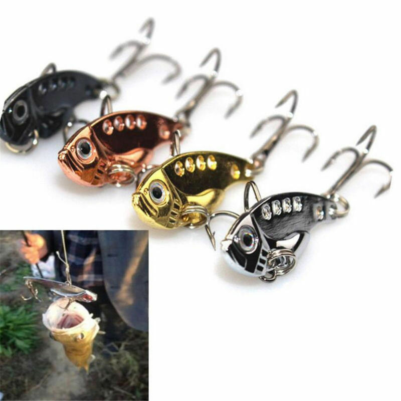 4pcs/set  Lots Fun Metal Fishing Lures Bass CrankBait Spoon Crank Bait Tackle