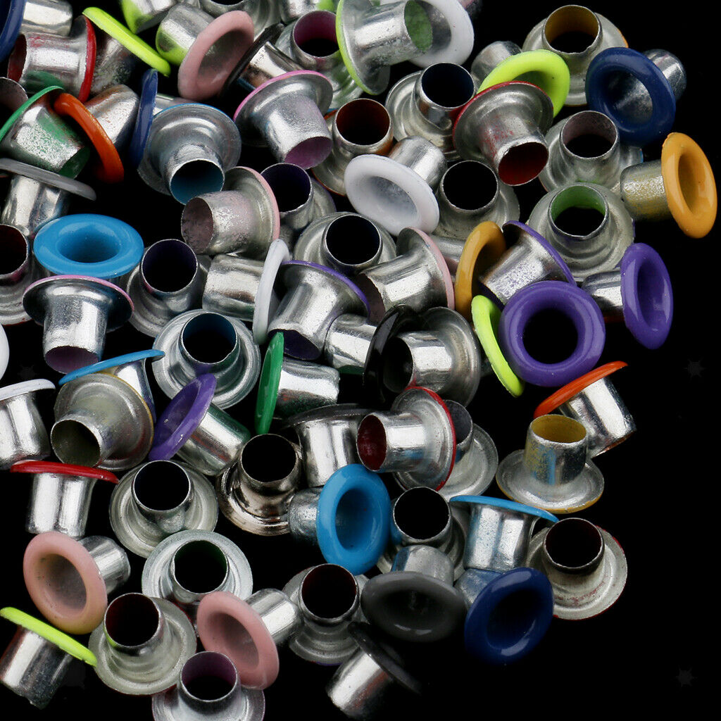 100x Metal Eyelets Buckle for Leathercraft Scrapbooking Embellishments 3mm