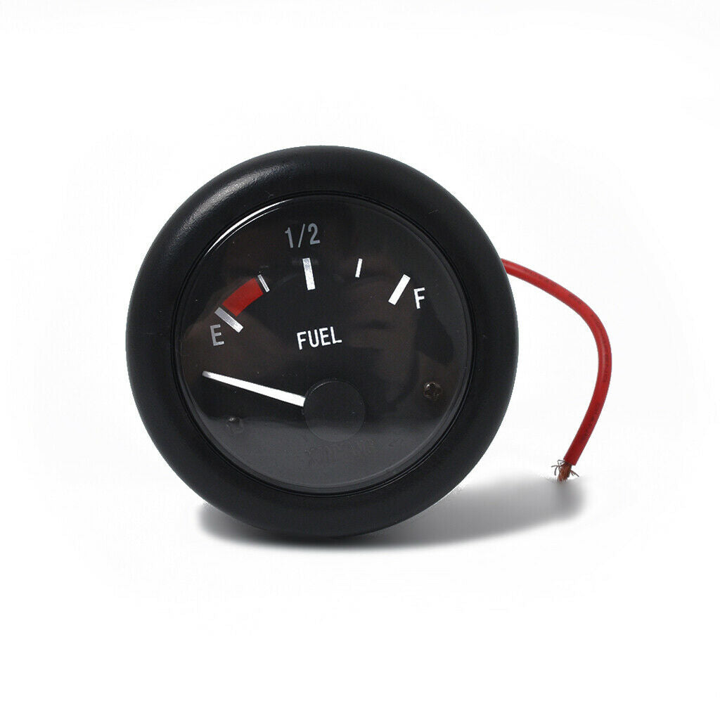 12V 52mm Boat Marine LED Backlight E-1/2-F Fuel Level Gauge + 350mm Sensor