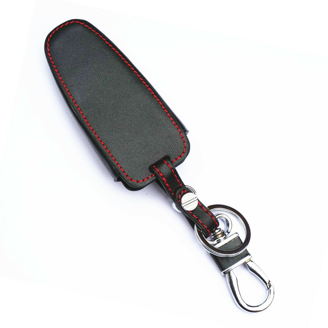 Black Leather For Ford Edge Taurus Smart Remote 5 Buttons Key Cover Case Fob
