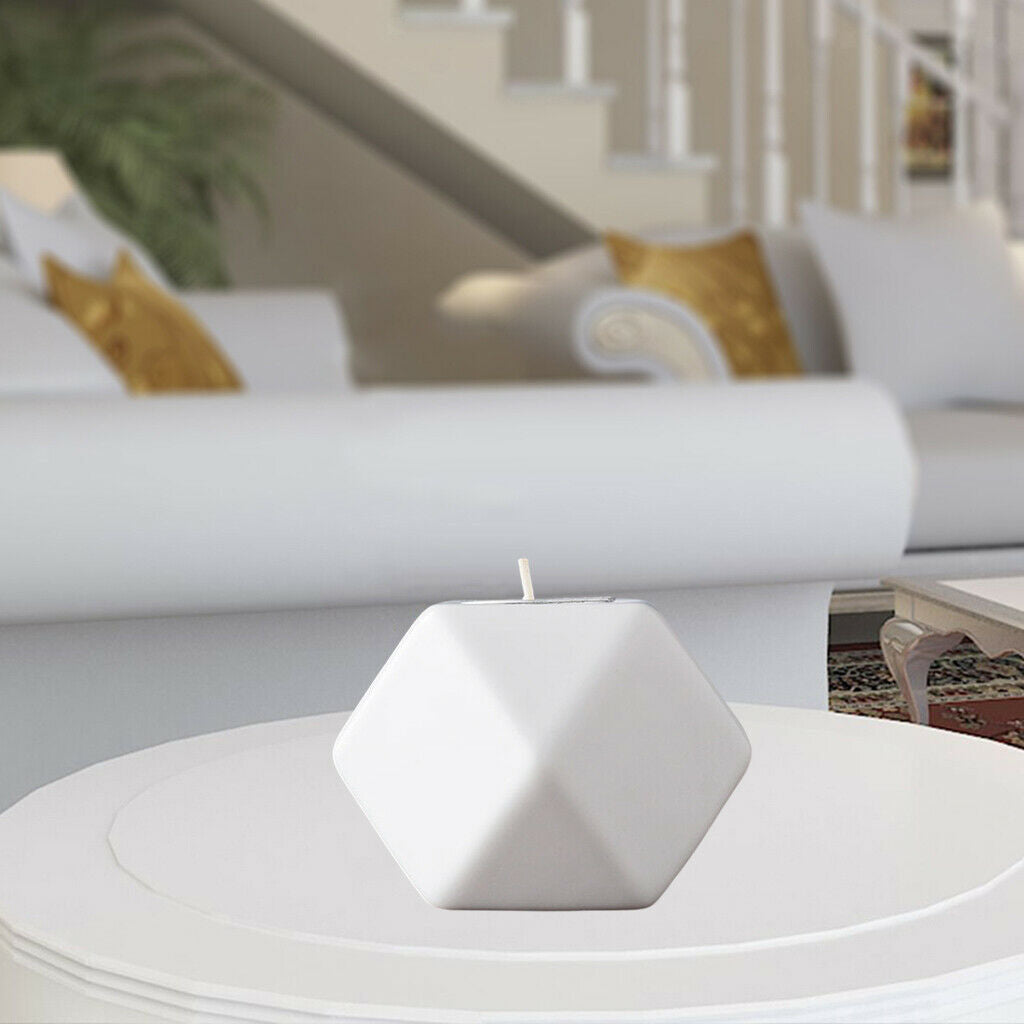 White Ceramic Geometry Candle Holders Candle Centerpieces for Bedroom Decor