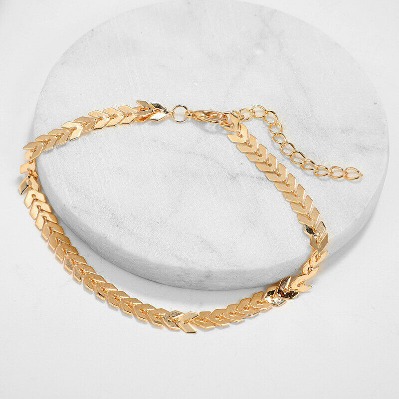 6pcs Handmade beaded polygon Women Tassels Leaves Circular Chains Bangle .l8