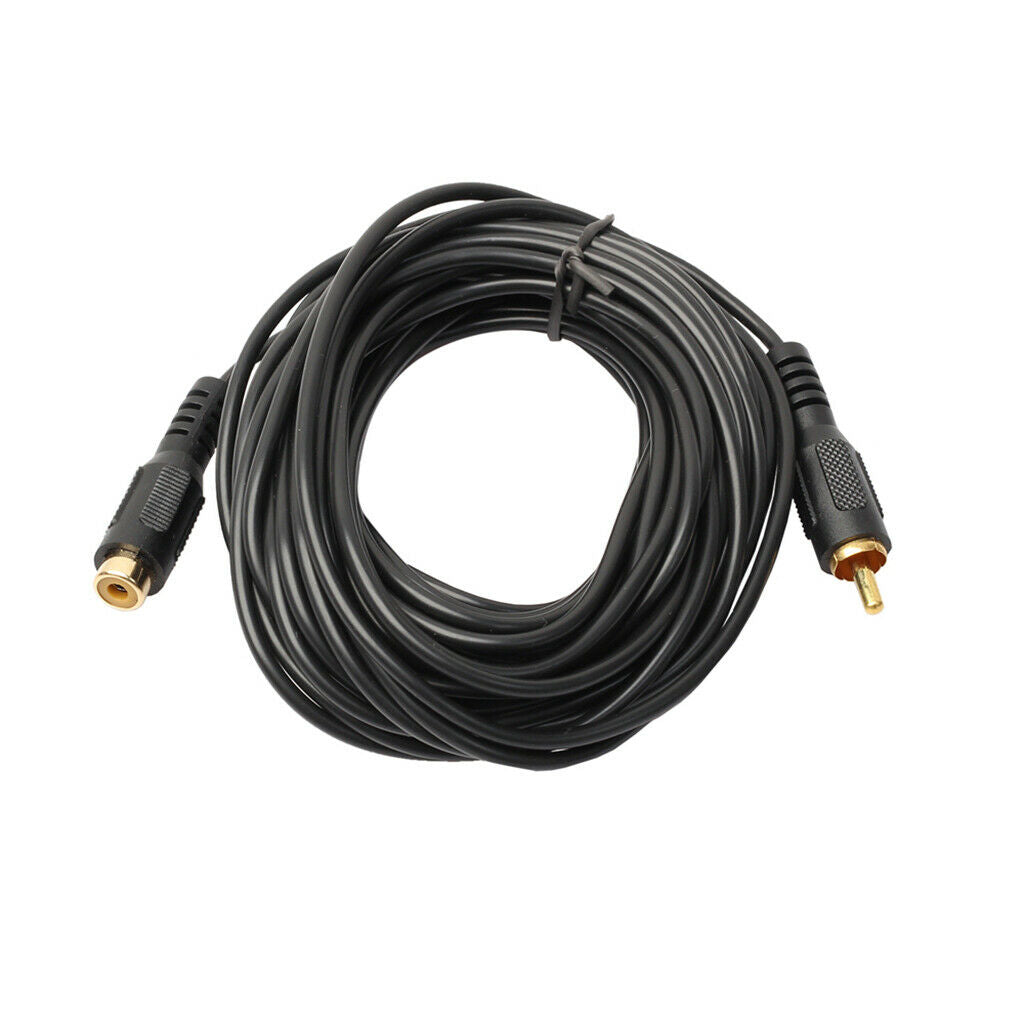 2x RCA (Phono) Extension Cable Male to Female  Audio Wire Converter 25ft -Black