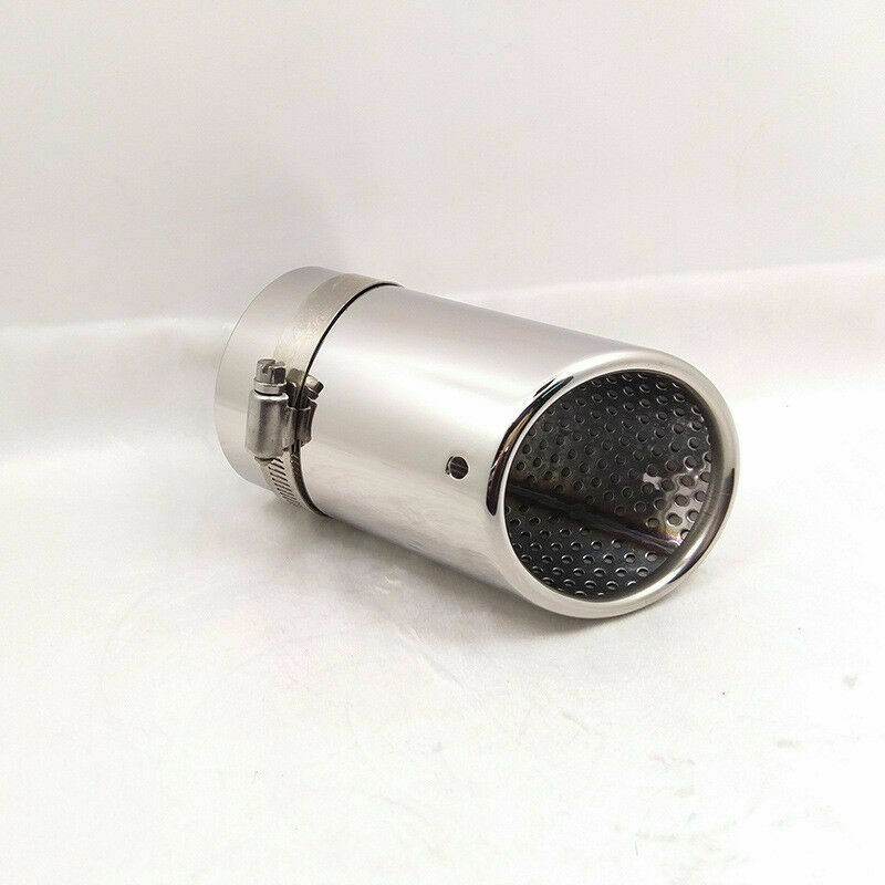 2PCS 76MM Stainless Steel Car Round Exhaust Pipe Tail Muffler Tip with buckle