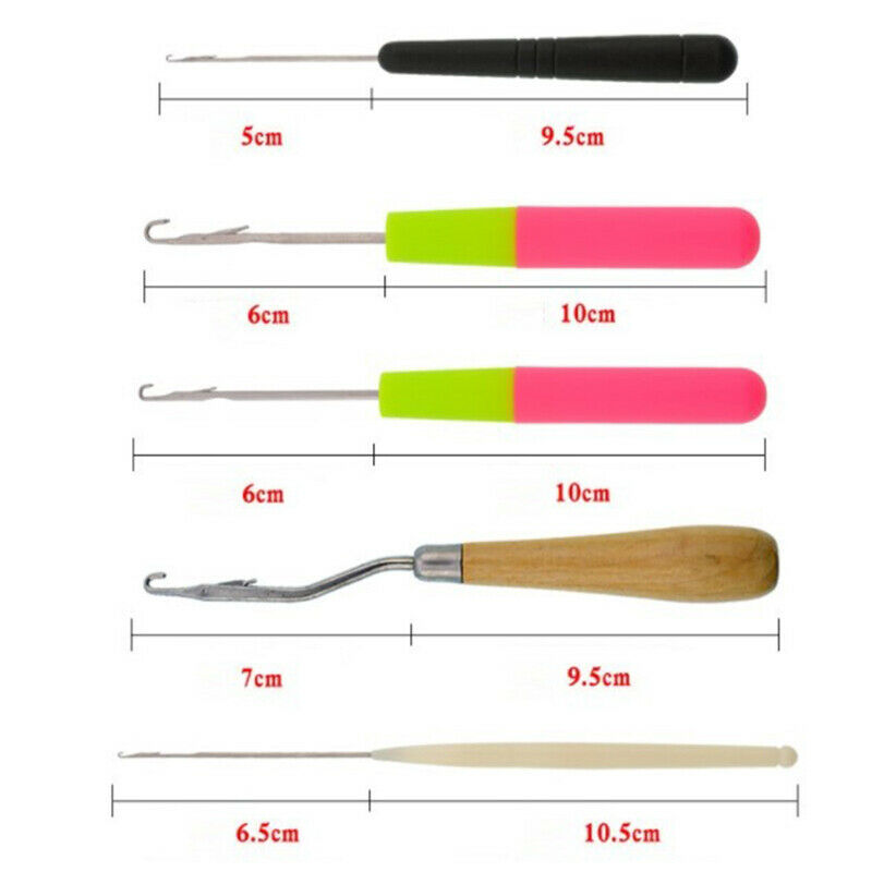 5pcs Plastic Crochet Braided Needle Hook Hair Fabric Dreadlock Craf.l8