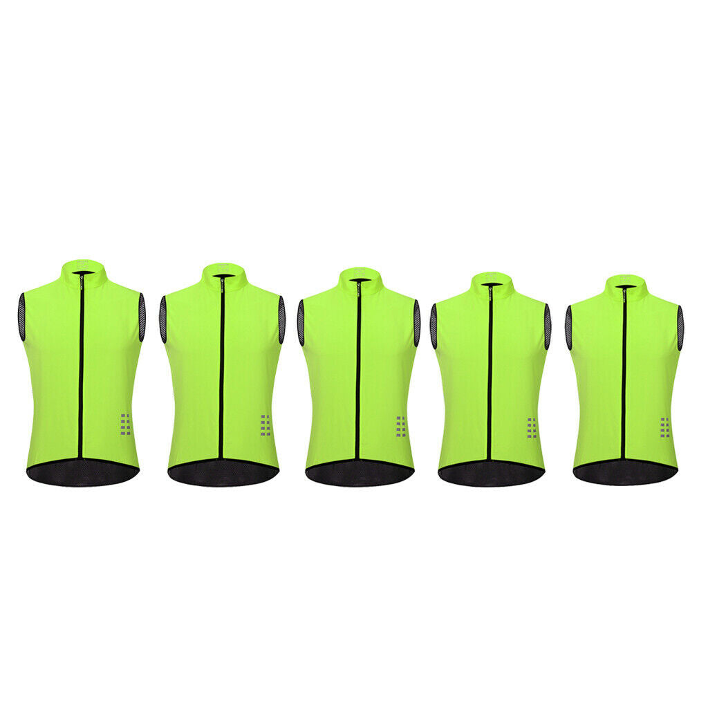 Set of 2 Cycling Sleeveless Vest Waistcoat Cyclists Sportswear M-Black+Green