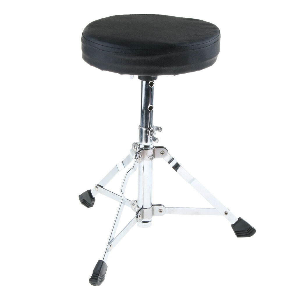 Metal Tripod Children Drum Stool Stand Throne Chair Rubber Feet Black