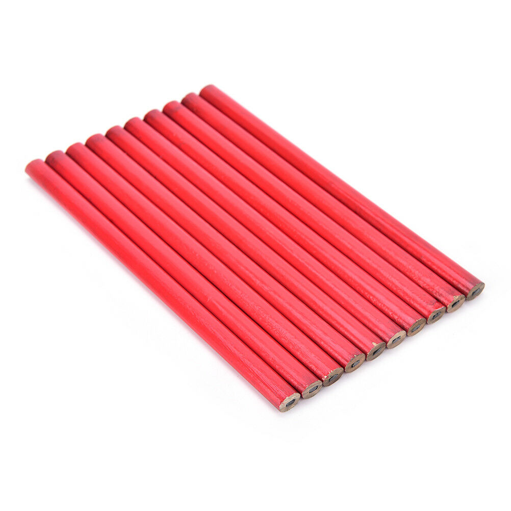 10x 175mm Carpenters Pencils Black Lead For DIY Builders Joiners Woodworking DD