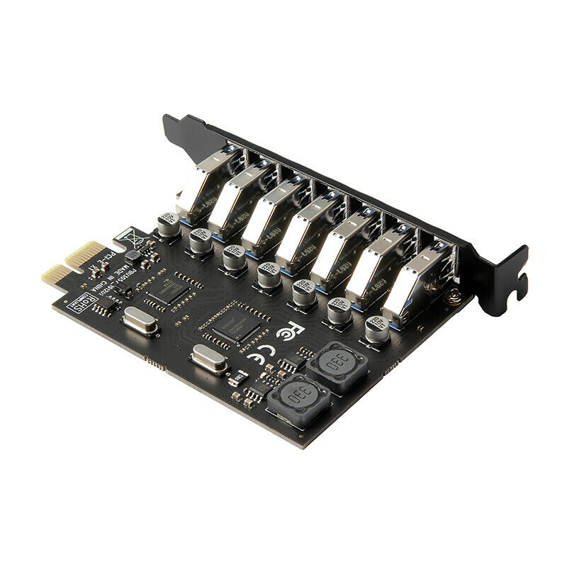 PCI-E 1X to 7 Ports USB 3.0 PCI Express Expansion Card Adapter Hub 5Gbps NEW