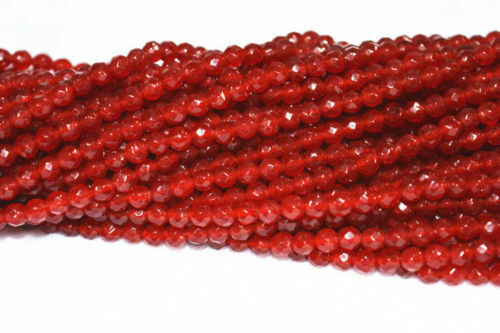 10PCS Beautiful 4mm Faceted red ruby Round Gems Loose Beads 15 "AAAA