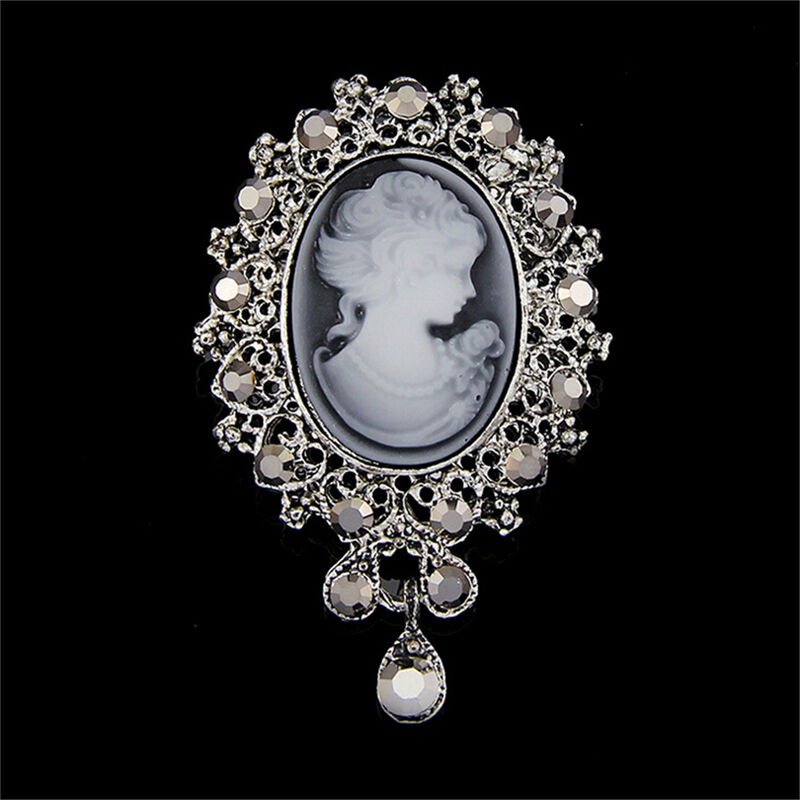 Fashion Cameo VicFFrian Style crystal Wedding Party Women Pendant Brooch Pin DD