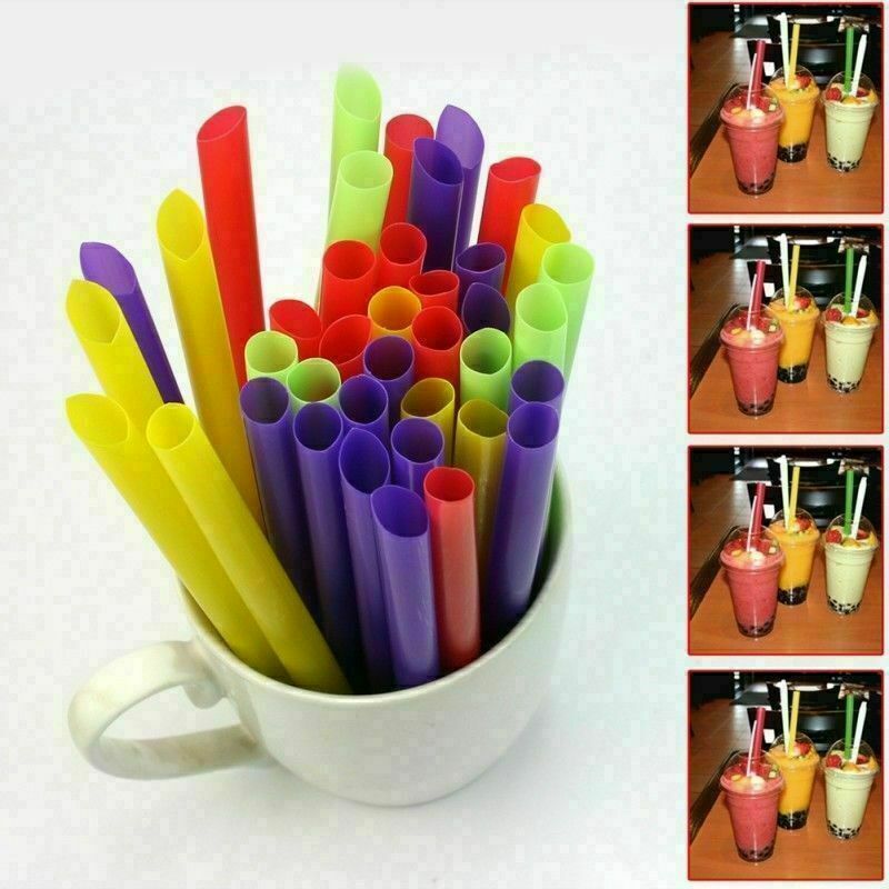 100 Jumbo Drinking Straws Wide Party Smoothies Bubble Tea Milkshake Straw