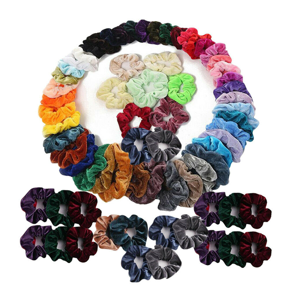 68Pack Colorful Scrunchies Girl Hair Band Bobble Hair Ties Ropes Jewelry