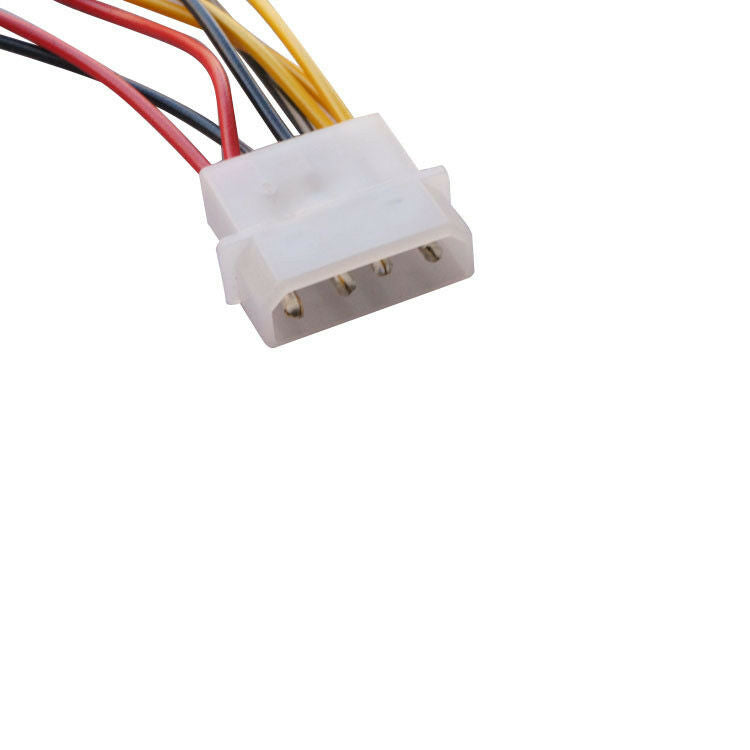 10pcs adjust speed 4x 3Pin Fans to D type 4Pin Molex Power Y-Splitter Cable