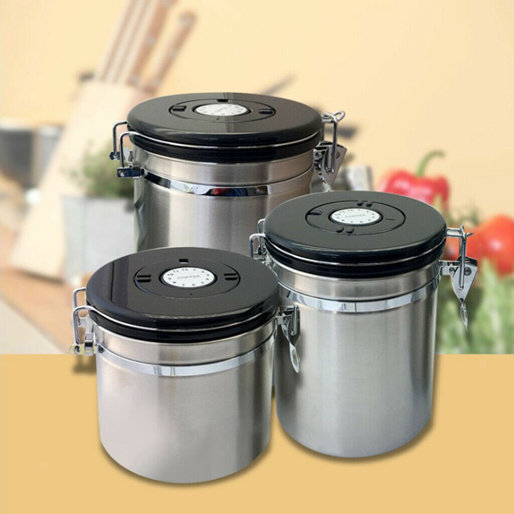 Airtight Coffee Canister, Stainless Steel Coffee Container with Co2 Vent