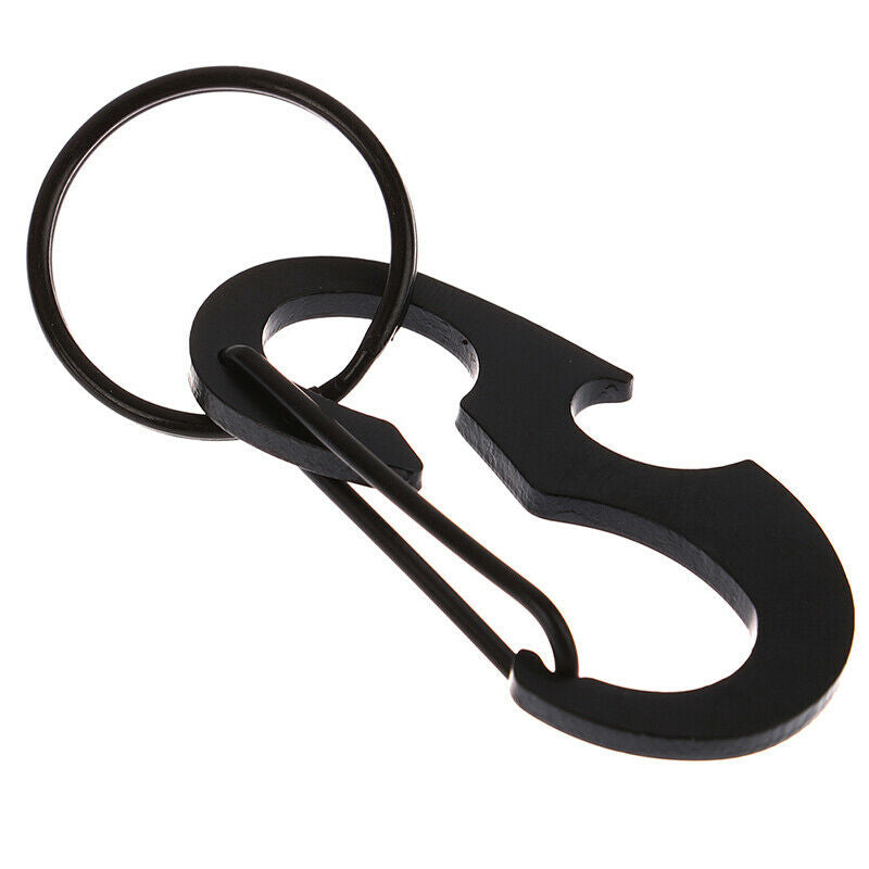 1pc Bottle Opener Keychain Ring D Shape Buckle Clip Outdoor Camping Carab.l8