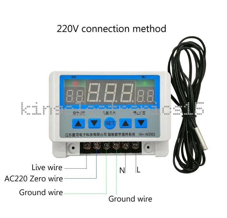 AC 220V 30A 6600W Digital Thermostat Temperature Controller Temperature Control