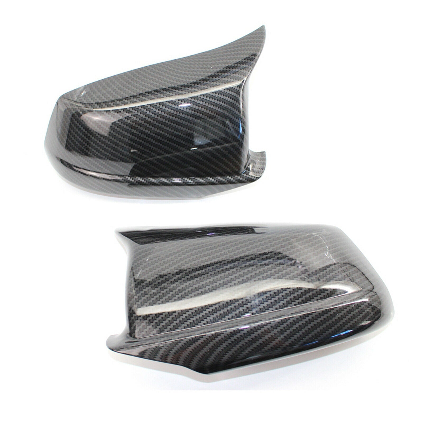 1Pair Side Rearview Mirror Cover Cap Carbon Fiber Replace Style For BMW F10