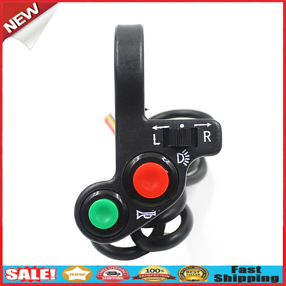 Multi-function Motorcycle Offroad Horn Turn Signal On/Off Light Switch 12V @