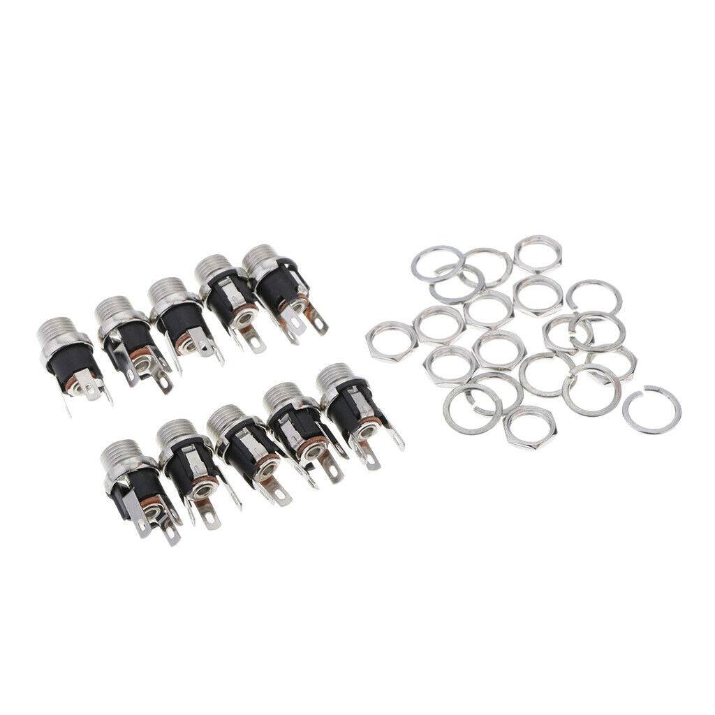DC Panel Socket 3 Pin metal soldering lugs Connectors Pack of 10