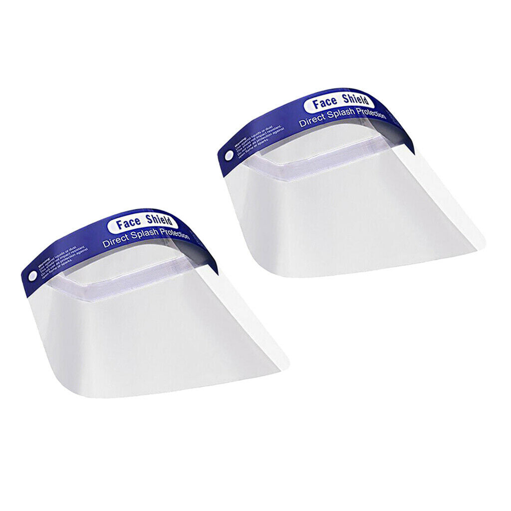 2x Safety Full Face Shield Guard Protector Reusable Clear Goggles Visor