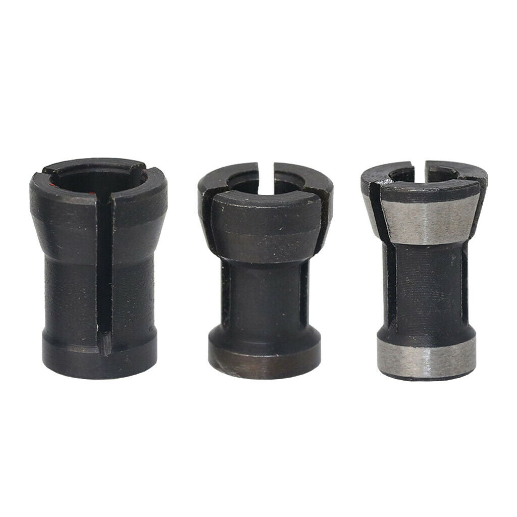 3pcs Precision Steel Router Bit Drill Collet Chuck Head Woodworking Tools