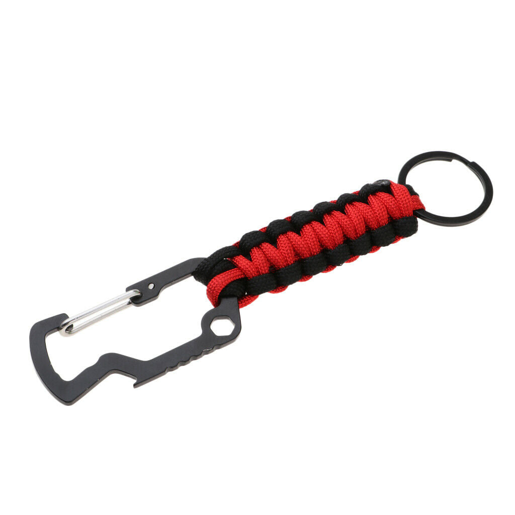 3pcs Zinc Alloy Outdoor Paracord Keychain Belt Clip Keyring Camping Hunting