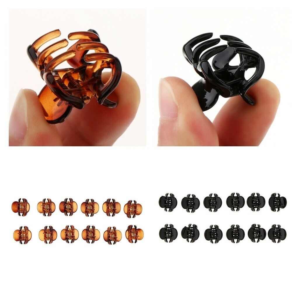 24 Pieces Plastic Small Mini Hair Claw Clips Clamps Jaw for Girls Women