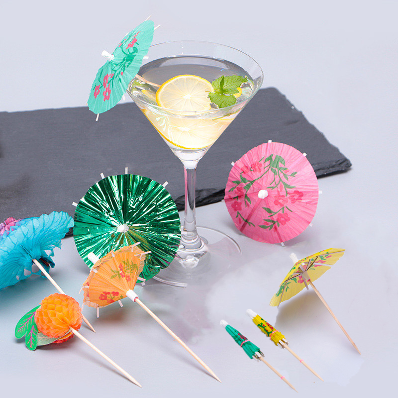 50xMini Umbrella Fruit Sticks Fork Toothpick Cocktail Drinks Wedding Party Decor