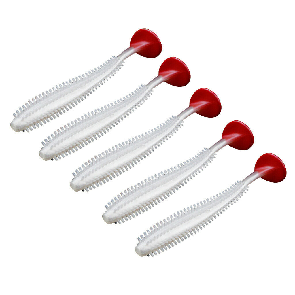 5Packs Soft Fishing Lures Lifelike Swimming Worm for Bass Trout Walleye