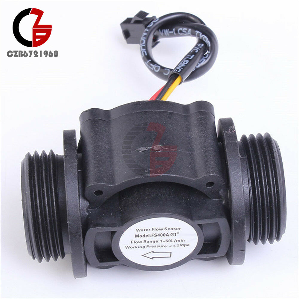 DC 5-24V 15mA DN25 Flowmeter Water Hall Sensor Switch Liquid Counter 1-60L/min