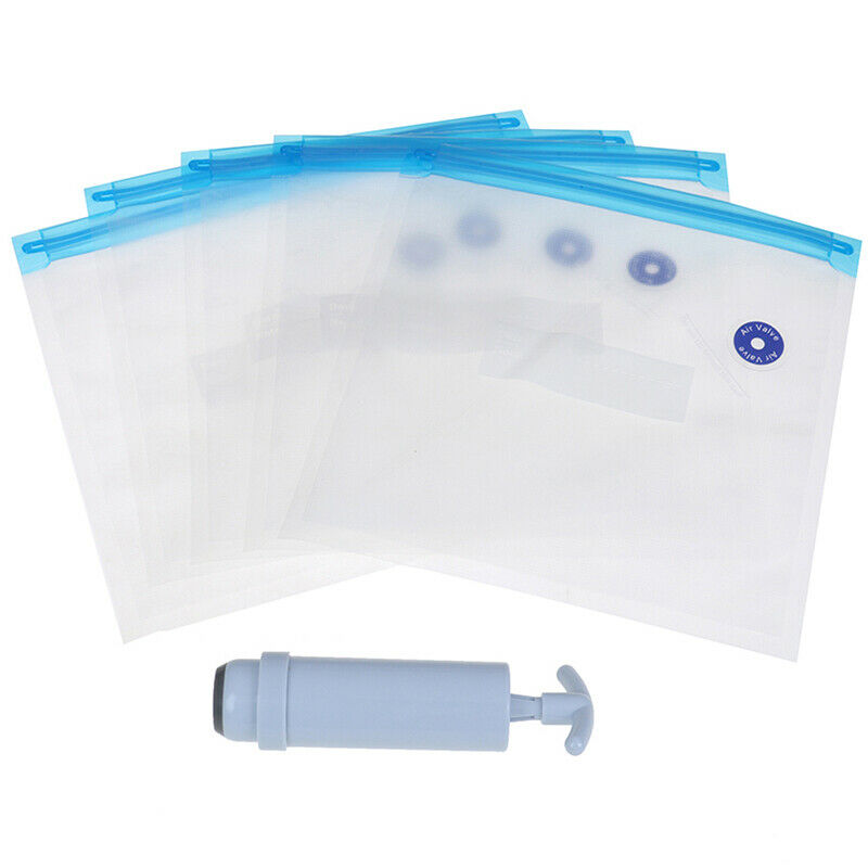 5PCS Packaging Bag+Food Vacuum Sealer Storage Saver Hand Pump Kitchen ODEAU