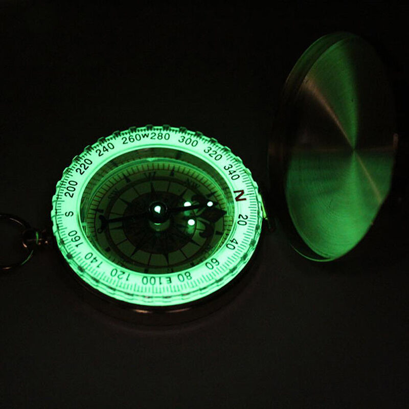 Brass Pocket Watch Style Outdoor Camping Hiking Compass Navigation Keychain、NDD