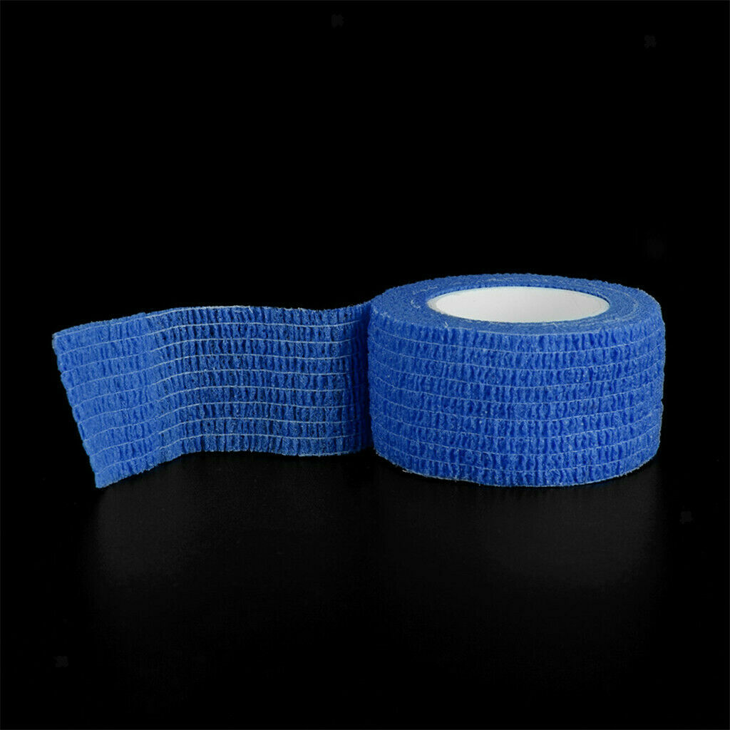 Self-Adhesive Non-woven Bandage Wrap Cohesive Tattoo Grip Cover 2 Yard Blue