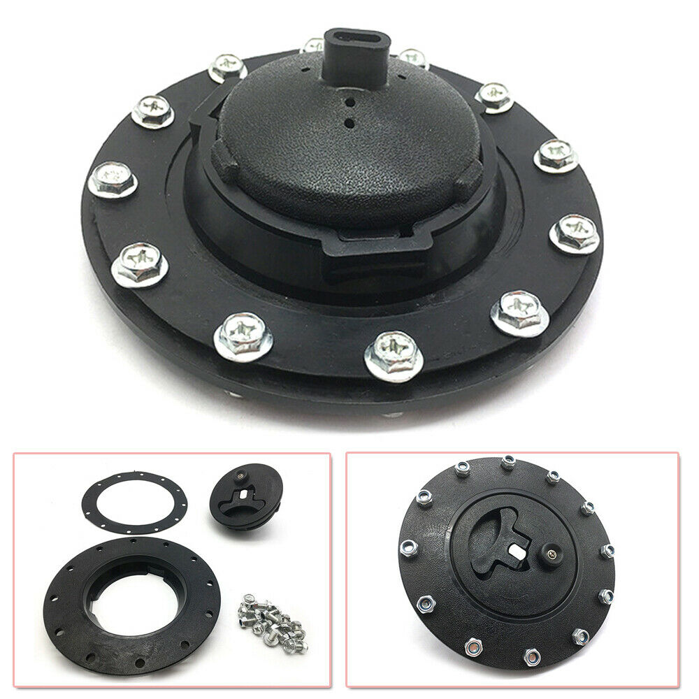 Plastic Water Tank Fuel Tank Filler Cap Twist Cap +Filler Plate+Fittings Black