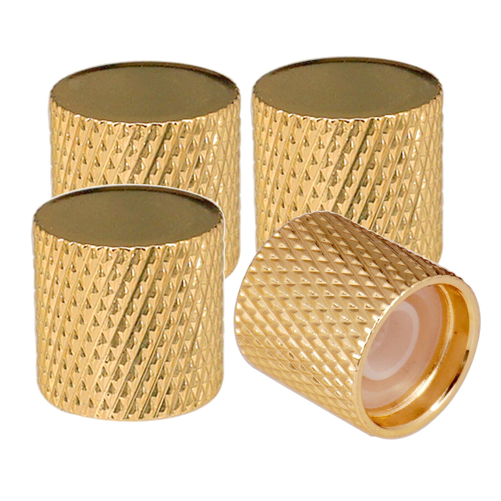 4pcs Heavy Metal Knurled Control Knobs for Electric Guitar or Precision Bass