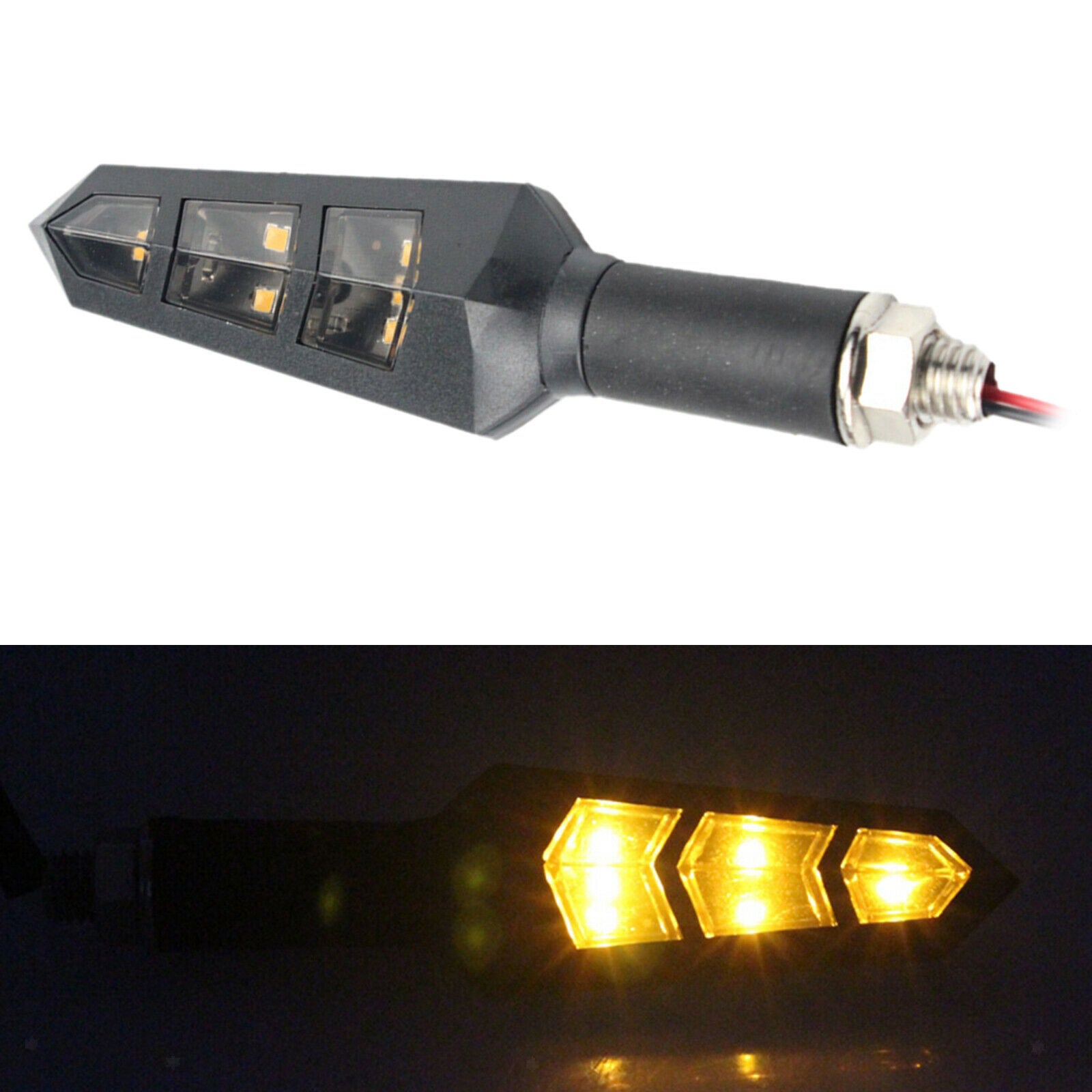 Motorcycle 6 LED Amber Turn Signal Light Indicator for Scooter
