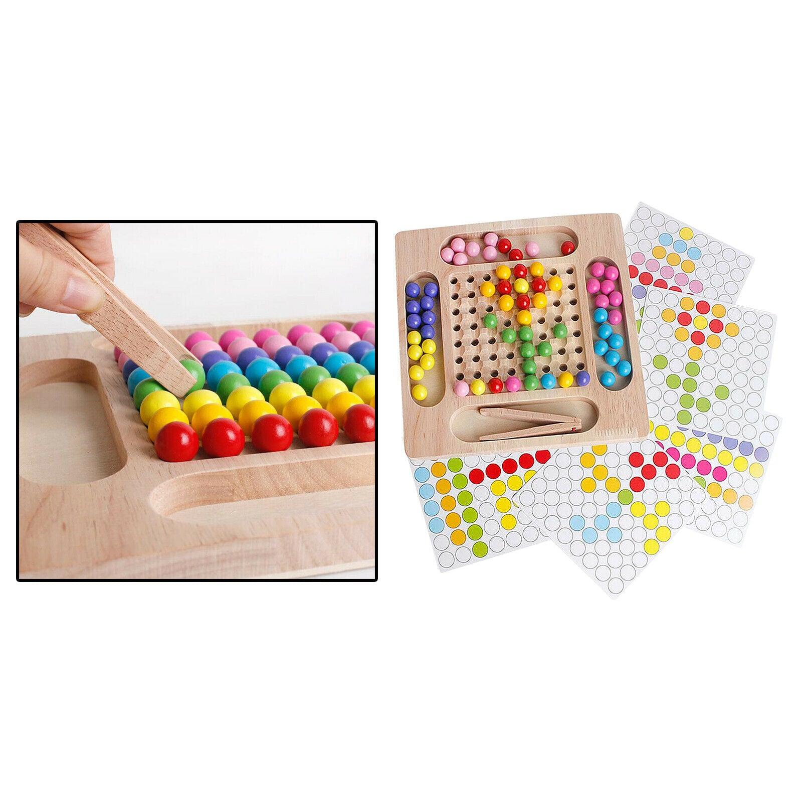 Montessori Educational Wooden Clip Bead Preschool Learning Toys Boys Girls