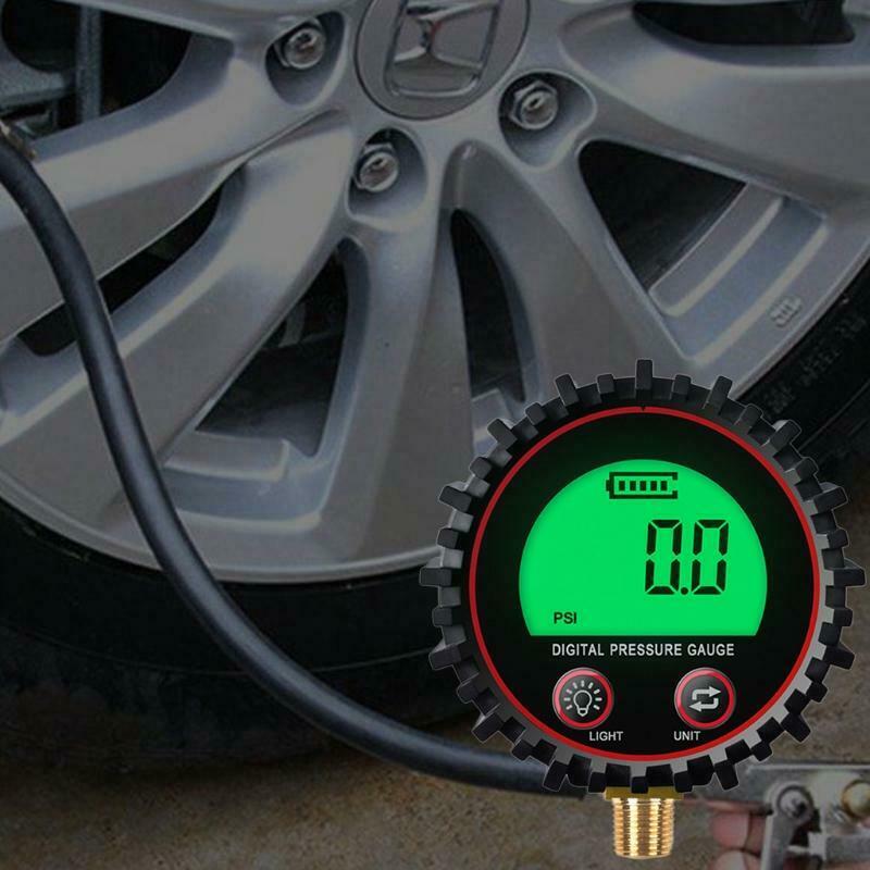 Digital Gas Pressure Gauge with 1/8'' NPT Bottom Connector & Rubber Protector