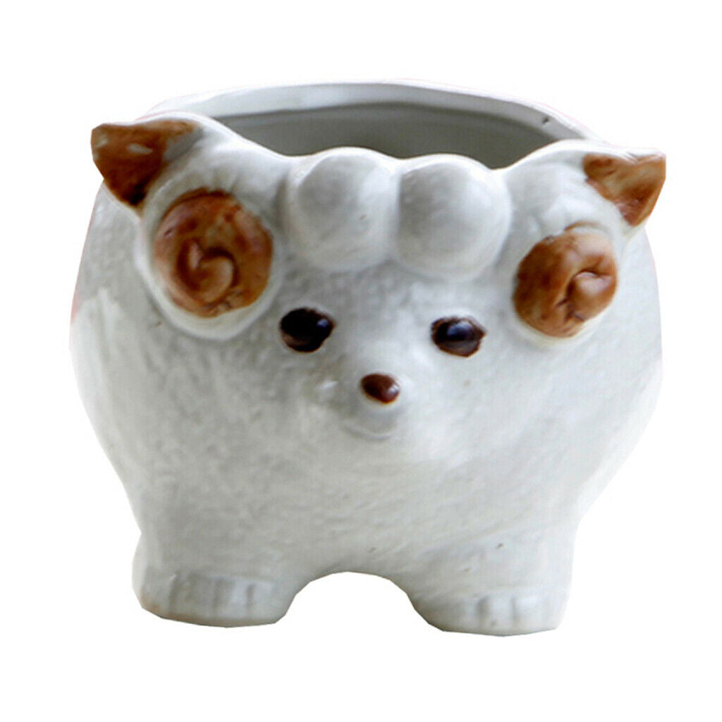 Cute Sheep Style Ceramic Flower Pot Succulent Plant Container
