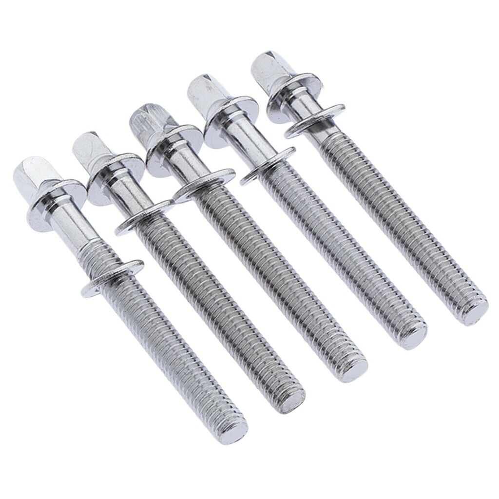 5 Chrome Drum Tension Rods 45/55/65/75mm for Tom Snare Build Repair 55mm