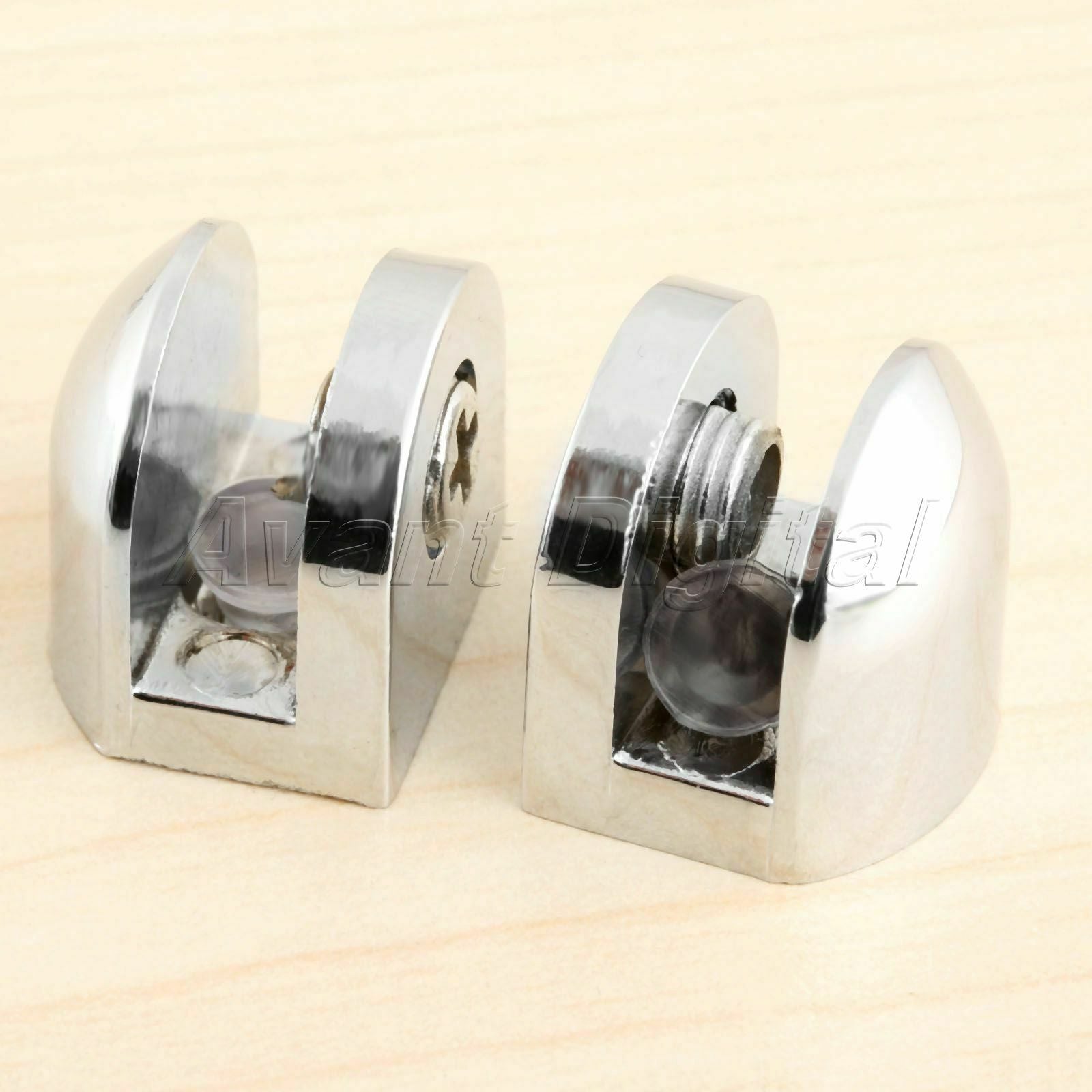 4pc Kitchen Zinc Alloy Glass Shelf Holder Clamp Brackets For 5mm-6mm Thick Glass