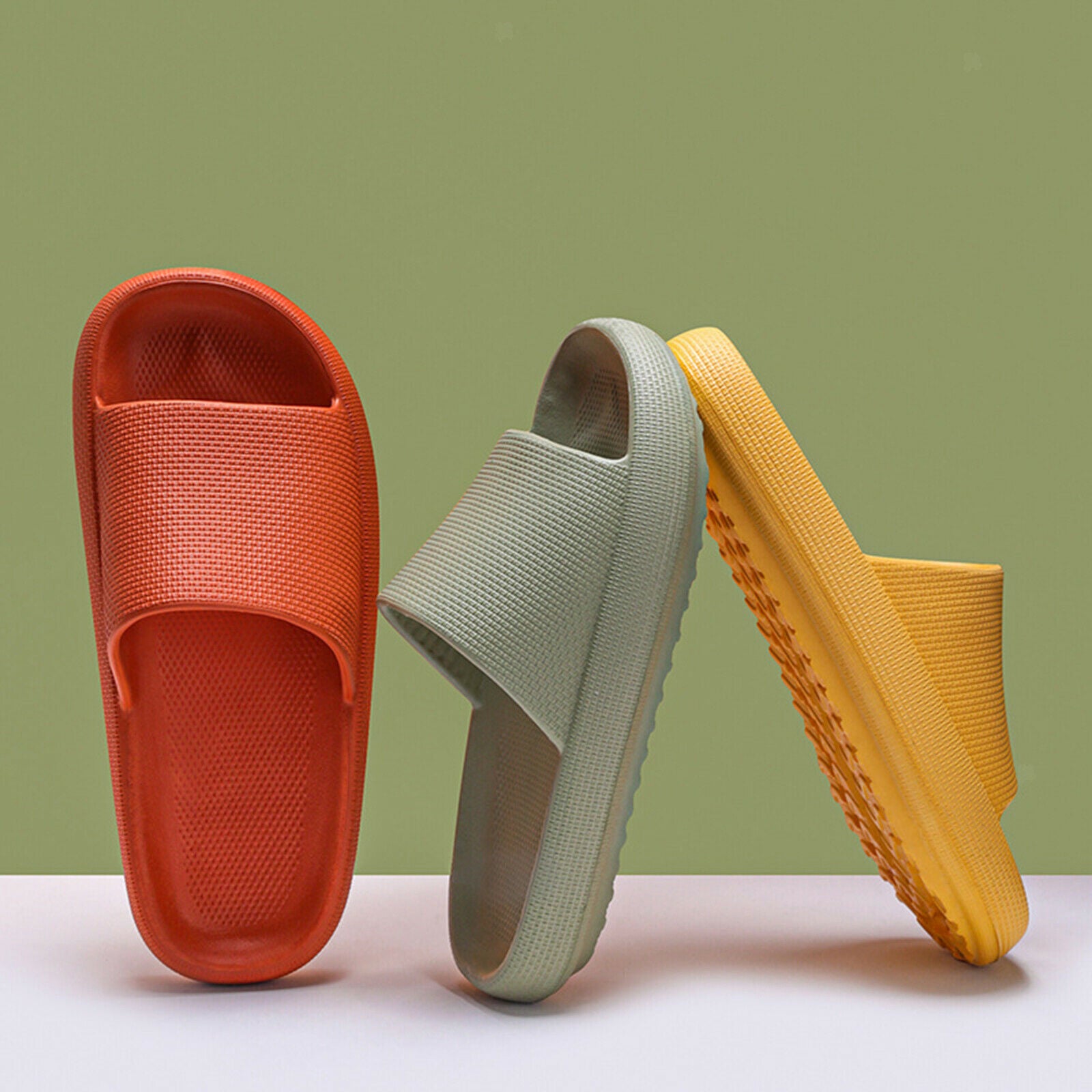 4Pcs Soft Unisex EVA Summer Fashion Slippers Non-slip House 38-39/40-41