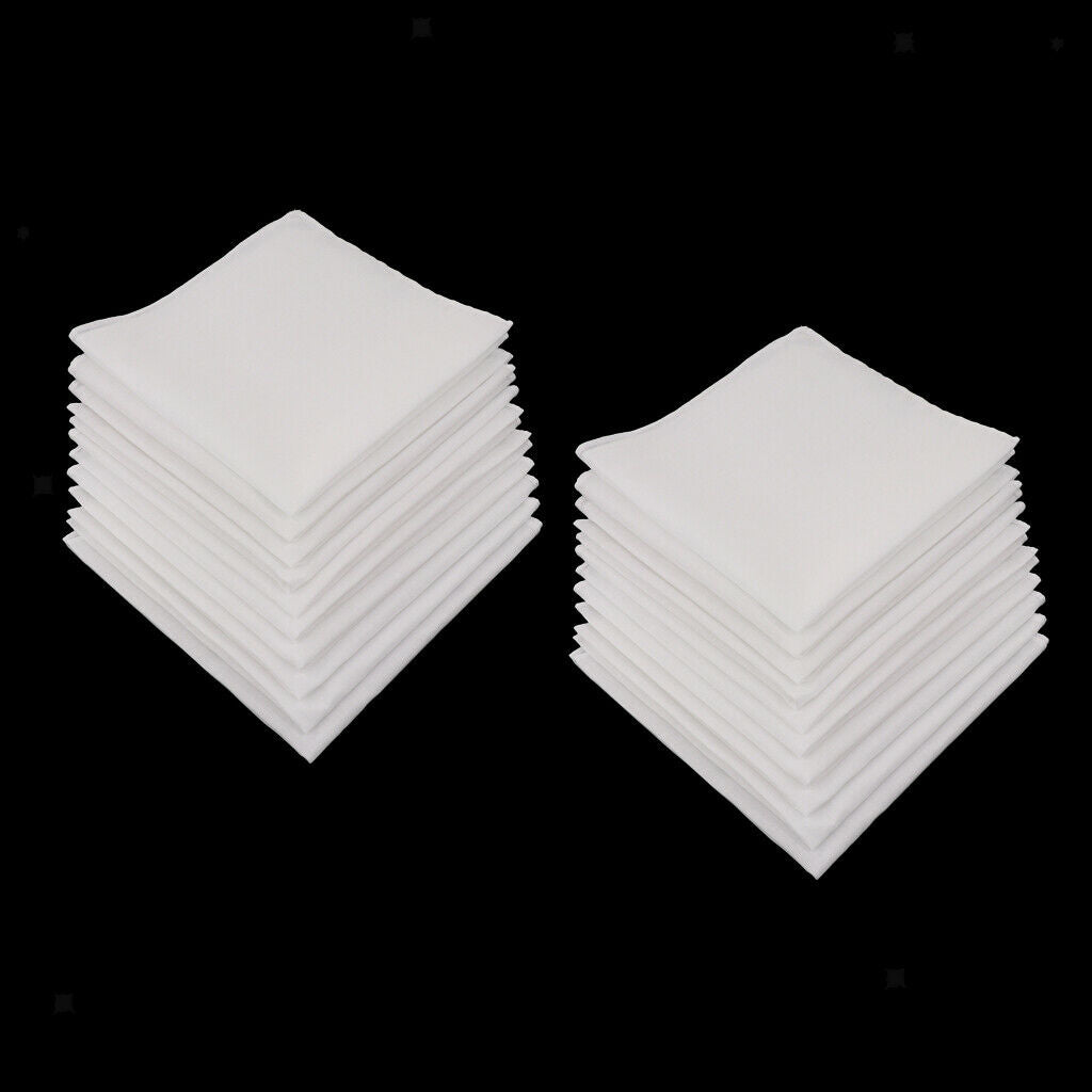 20x Men's Handkerchiefs Wedding Soft Pocket Square Hankies Set Reusable 28cm