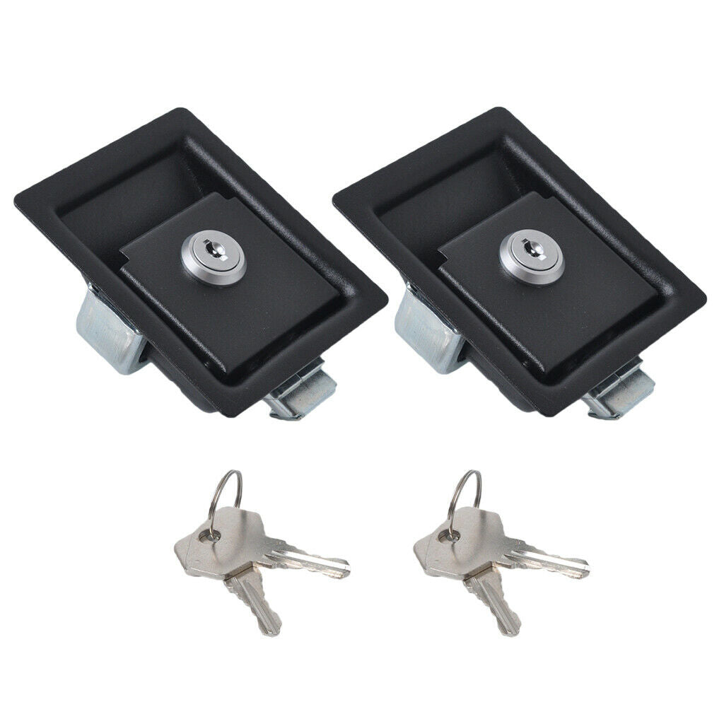 2x Durable RV Paddle Entry Door Lock Latch Handle Knob Deadbolt Heavy Duty