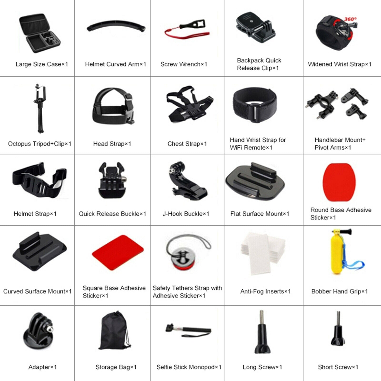 50 in 1 Action Camera Accessory Kit for GoPro HERO9 8 Black 7 6 5 4 3+ 3 2 1