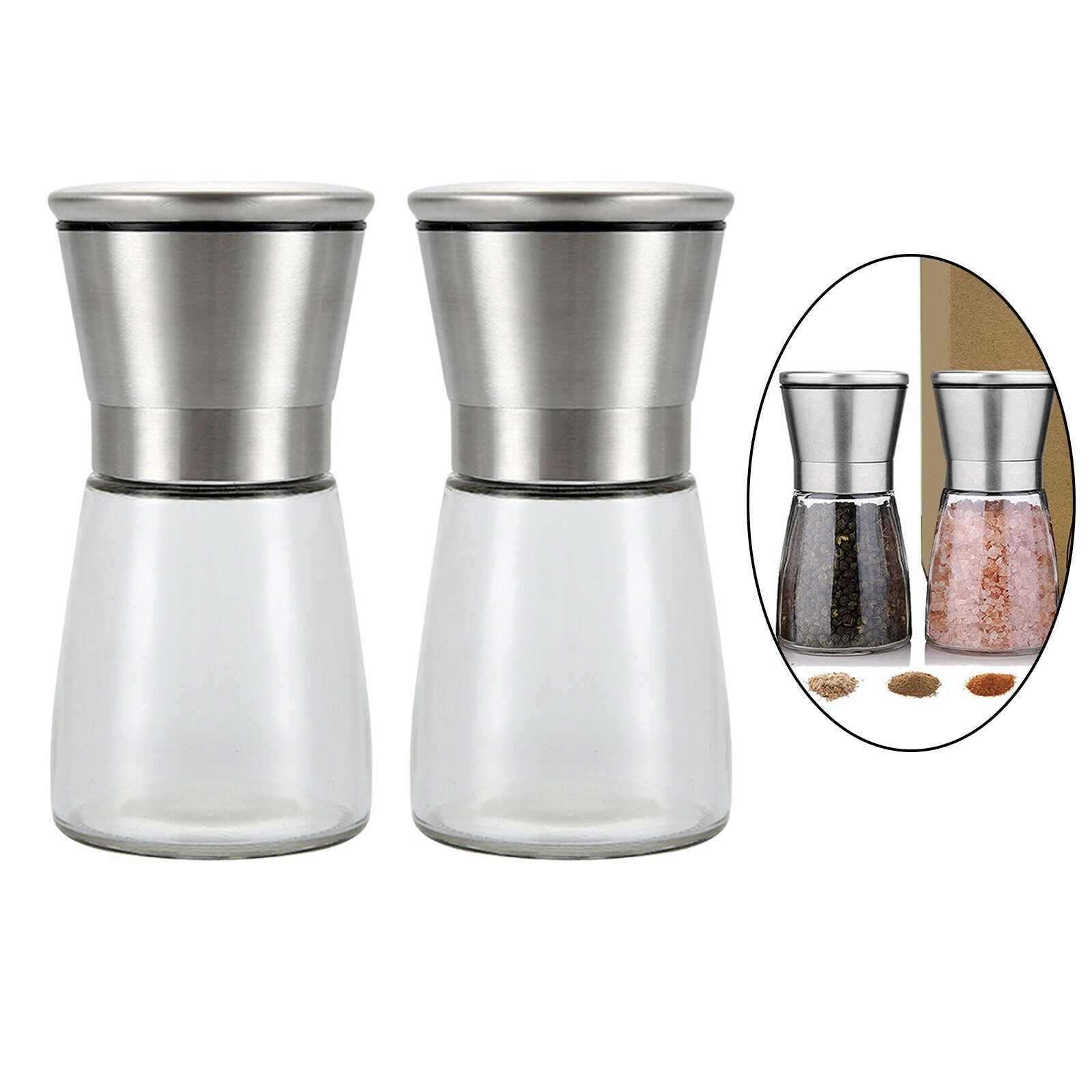 Manual Adjustable Salt and Pepper Grinder Coarse Mill Kitchen Tool Short