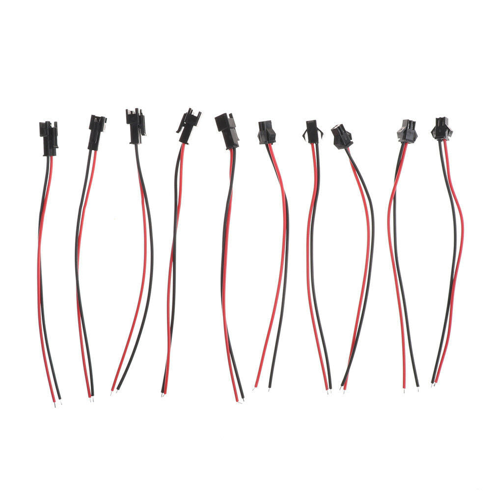 10pc 2Pin Wire Lead Battery Connector Adapter LED Strip Connectors Cable 1.l8